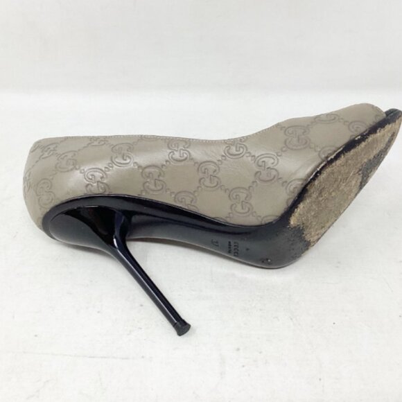 Gucci #F2JVZU Monogram Embossed Heels - Picture 7 of 9